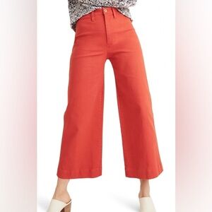 Madewell Slim Emmet Wide-Leg Crop in Coral